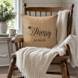 Coussin Ferme Bee Joyeux, Fêtes Rustiques Personnalisées