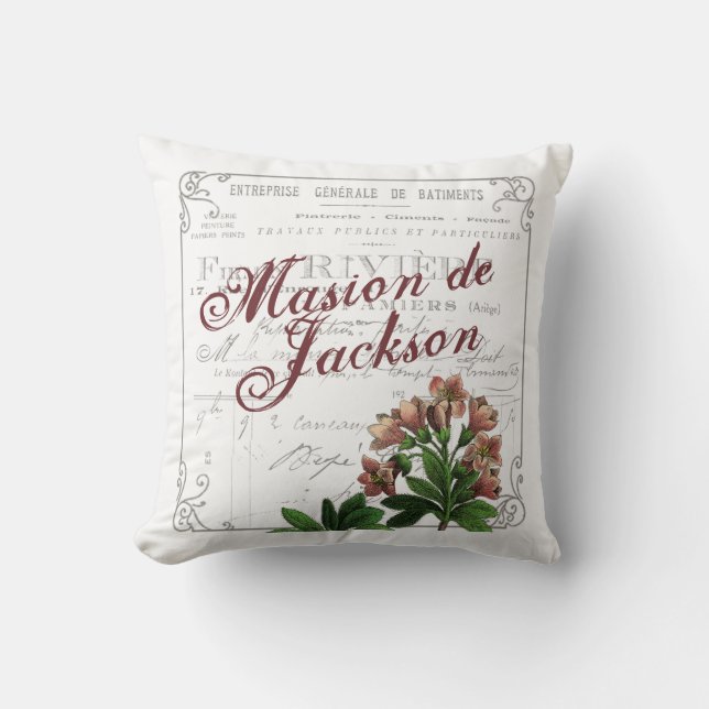 Coussin Ferme d'antiquités de la campagne française (Recto)