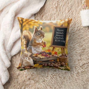 Coussin Ferme d'automne avec écureuil