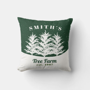 Coussin Ferme de sapin de Noël personnalisée Farmhouse J