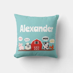 Coussin Ferme de sons de bêtes mignonnes Personnalisé