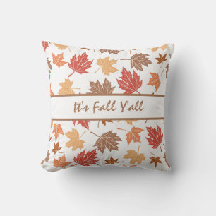 Coussin Ferme Décor d'automne avec Motif Feuille