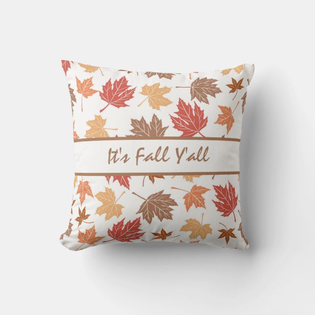 Coussin Ferme Décor d'automne avec Motif Feuille (Recto)