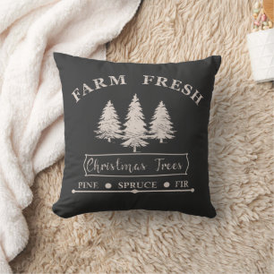 Coussin Ferme des arbres de Noël frais