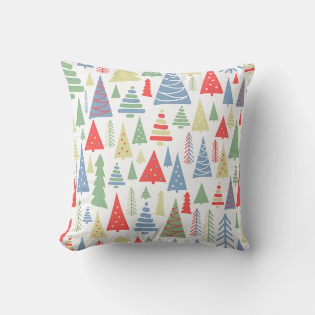 Coussin Ferme des arbres de Noël moderne (Recto)