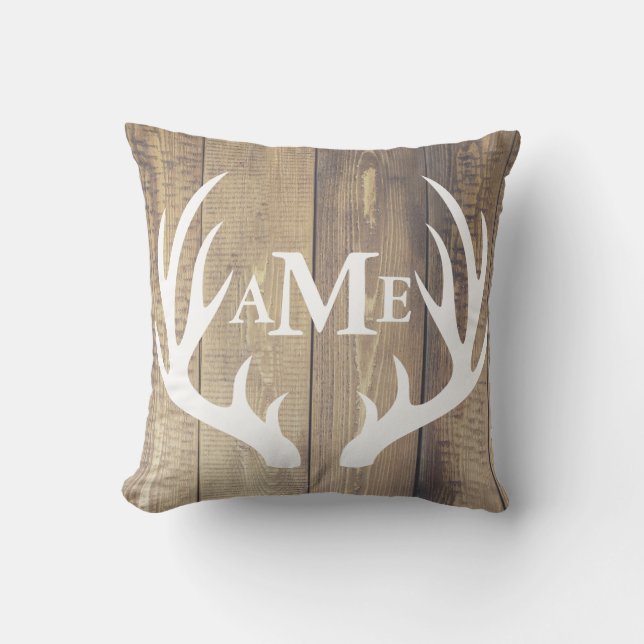 Coussin Ferme Étanche Bois Blanc Cerf Antlers (Recto)