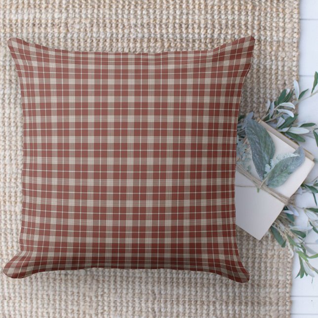Coussin Ferme Moderne Canapé Rouge Et Blanc Plaid (Modern farmhouse throw pillow red and white window pane plaid couch pillow )