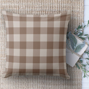 Coussin Ferme moderne Tan & Buffalo Beige Plaid Canapé