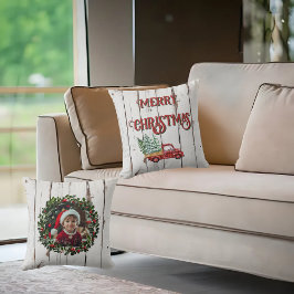 Coussin Ferme rustique Camion rouge en bois désorganisé