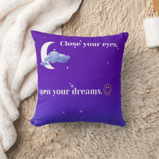 Coussin Fermez les yeux, ouvrez votre rêve - bonne nuit