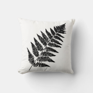 Coussin Fern 1, noir et blanc