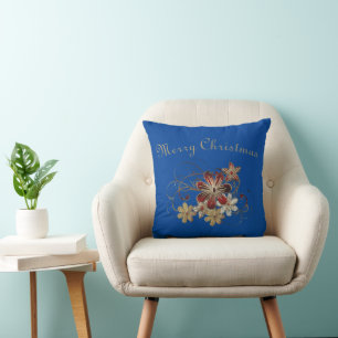 Coussin Festif Holiday Laurel Blue