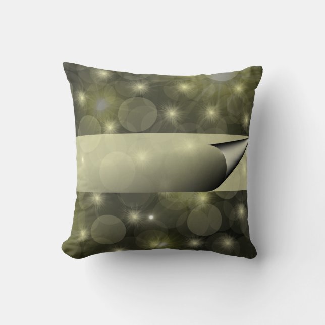 Coussin Festif motif foncé avec lumières et baubles (Recto)