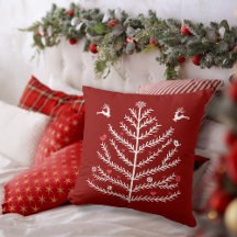 Festif Nordic Christmas Tree Cerf rouge foncé