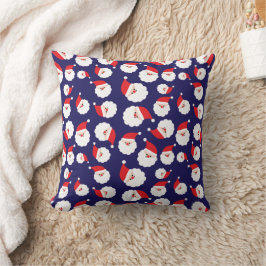Coussin Festif Père Noël Cadeau de Noël Dark Navy Blue