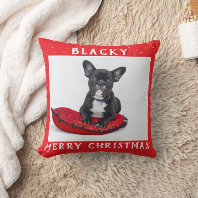 Coussin Festif Rouge Joyeux Noël Chien Chien Chien Chien C (Couverture)