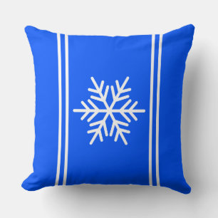 Coussin Festif sportif Bleu clair Bleu blanc rayures Feu d