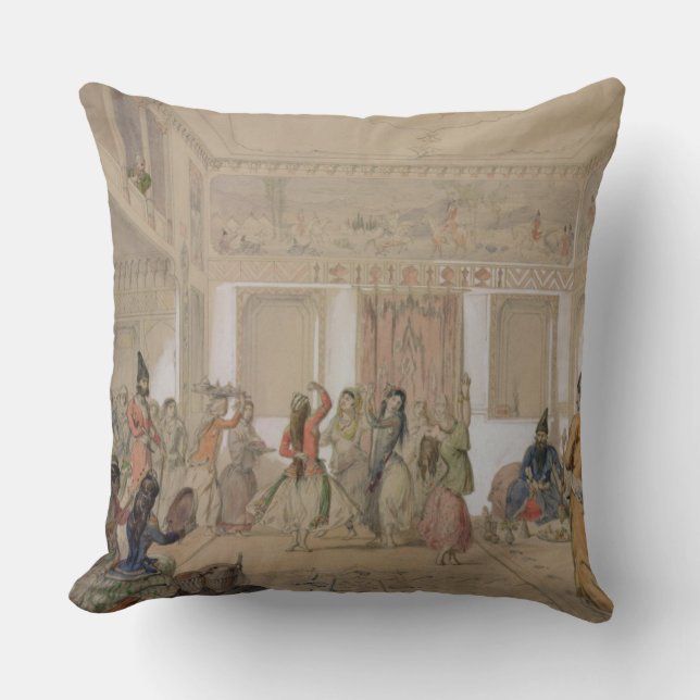 Coussin Festin de harem, Téhéran (crayon et la semaine sur (Recto)
