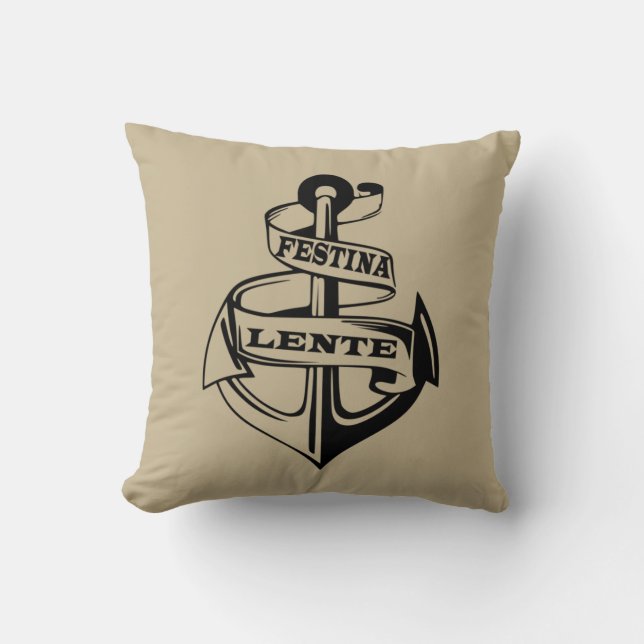 Coussin Festina lente (Recto)