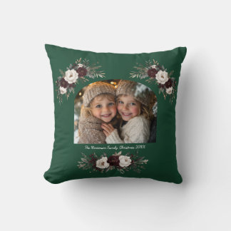 Coussin Festive Floral Elegant Arch Photo Christmas