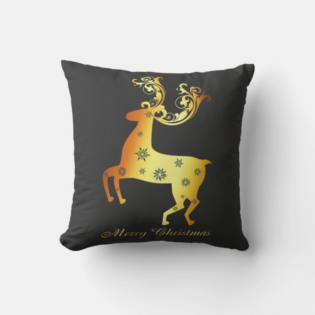 Coussin Festive Reindeer Noël - Parfait pour les vacances  (Recto)