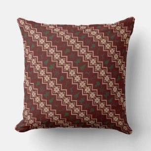 Coussin Festive Rouge, Vert & Crème Cosy Motif de Noël