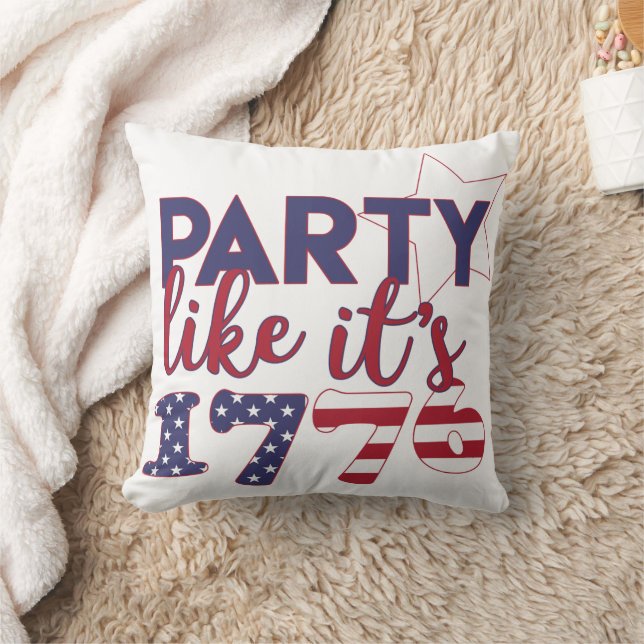 Coussin Fête comme en 1776 - American Flag Typography (Couverture)