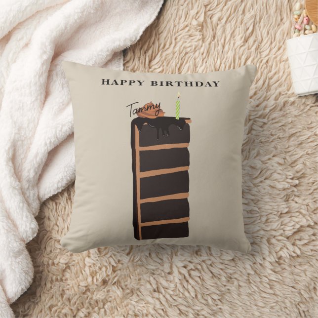 Coussin Fête d'anniversaire de gâteau au chocolat (Couverture)