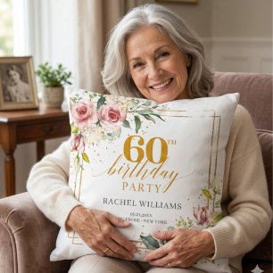Coussin Fête d'anniversaire des 60 ans de Rachel Williams 