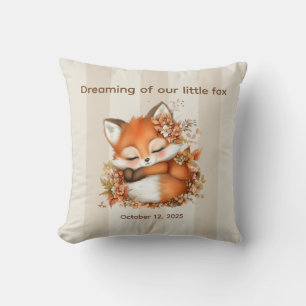 Coussin Fête de Bébé Renard Automnal Douillette Fête Boisé
