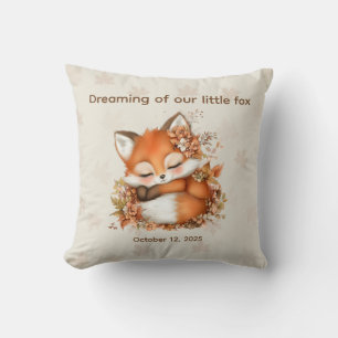 Coussin Fête de Bébé Renard Automnal Douillette Fête Boisé