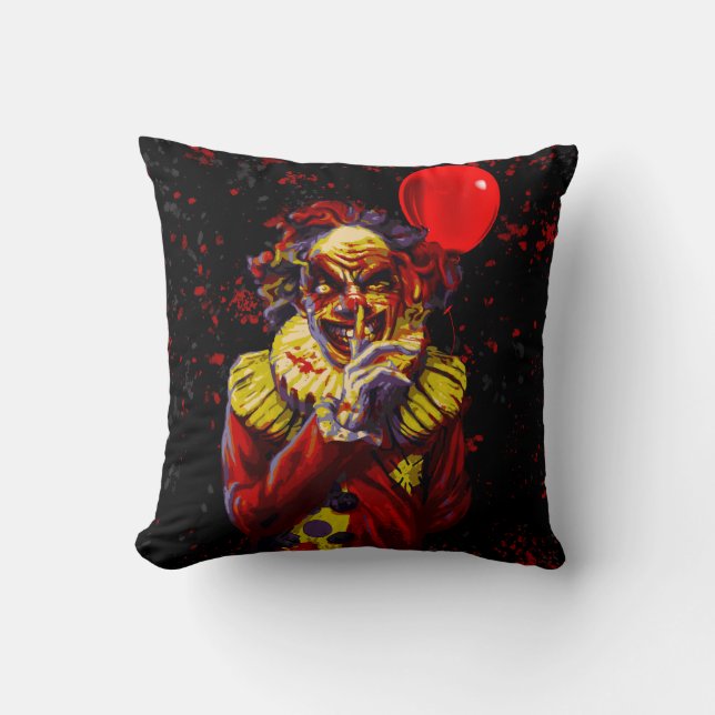 Coussin Fête de costume clown d'Halloween effrayant (Recto)