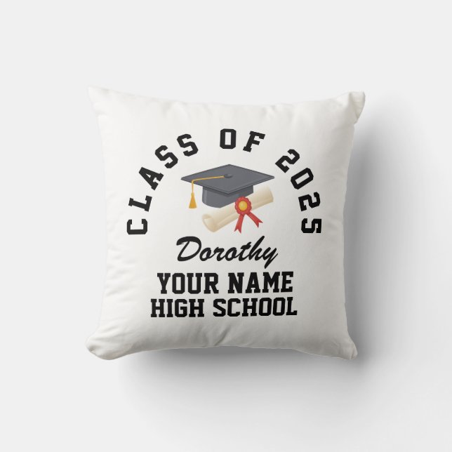 Coussin Fête de fin d'études personnalisée au lycée (Recto)