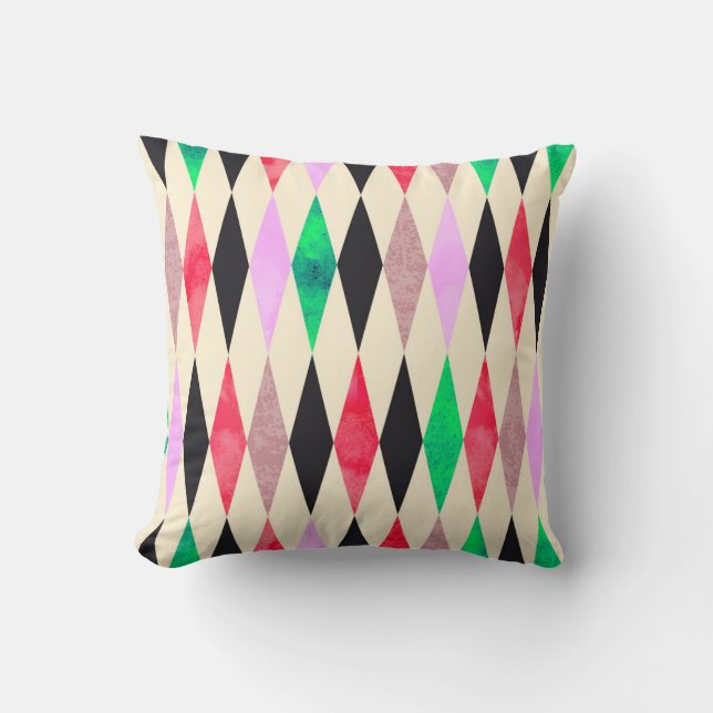 Coussin Fête de grunge d'aquarelle transparente (Recto)