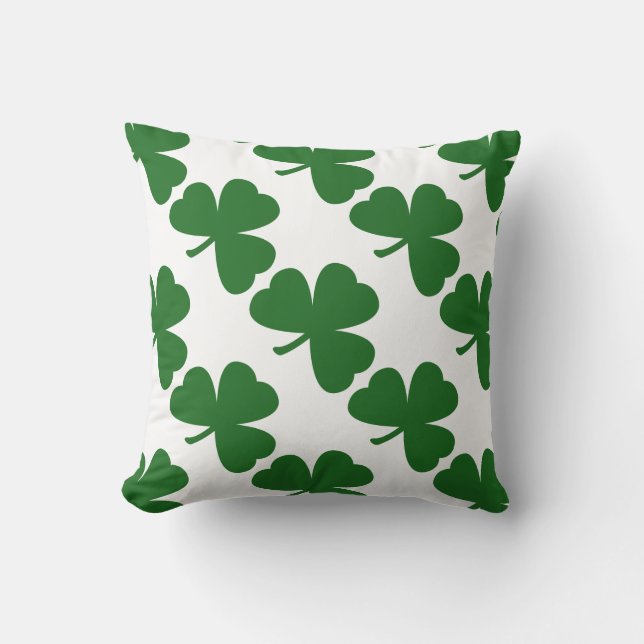 Coussin Fête de la St Patrick Shamrock verte (Recto)