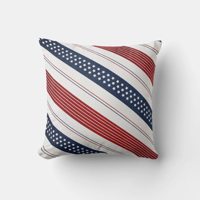 Coussin Fête de l'Indépendance géométrique Diagonales (Recto)