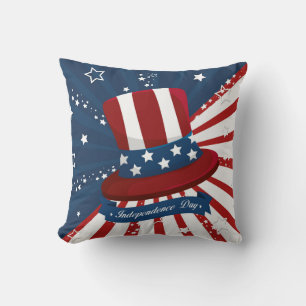 Coussin Fête de l'Indépendance Top Hat Étoiles et rayures