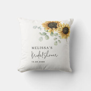 Coussin Fête de mariage champêtre au tournesol et à l'euca
