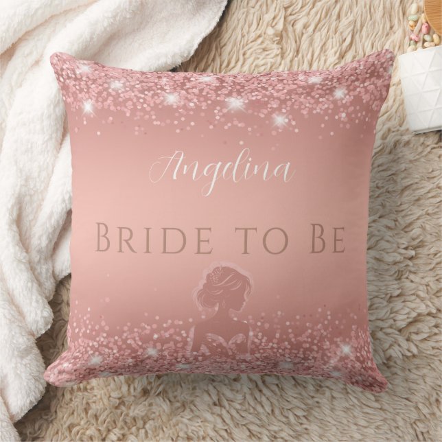 Coussin Fête de Mariage Élégante Rose Gold Luxe Pailletée (Couverture)