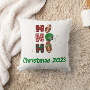 Coussin Fête de Noël de football Ho Ho Ho