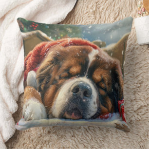 Coussin Fête de Noël du chien Mastiff Tibétain