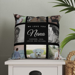 Coussin Fête des mères chic moderne Nana Famille Photo Col