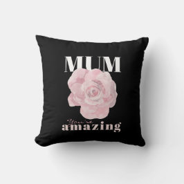 Coussin Fête des mères Floral rose noir