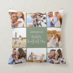 Coussin Fête des mères modernes de la poule verte sur un