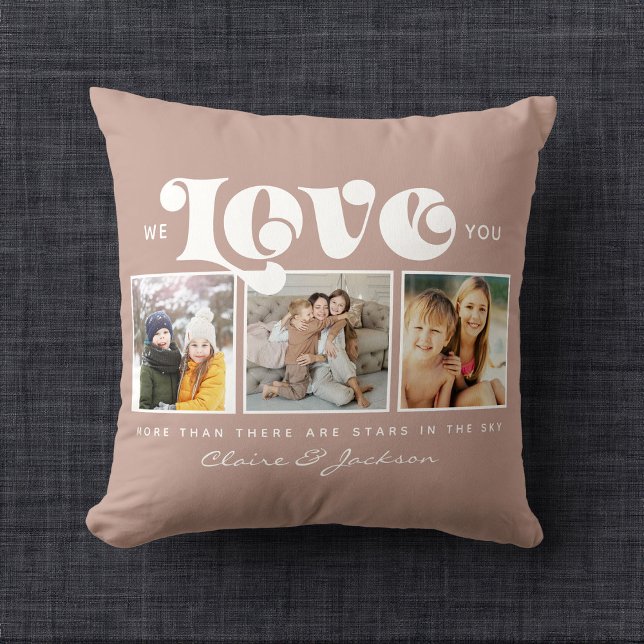 Coussin Fête des mères Nous t'aimons Maman Famille Photo C (Créateur téléchargé)