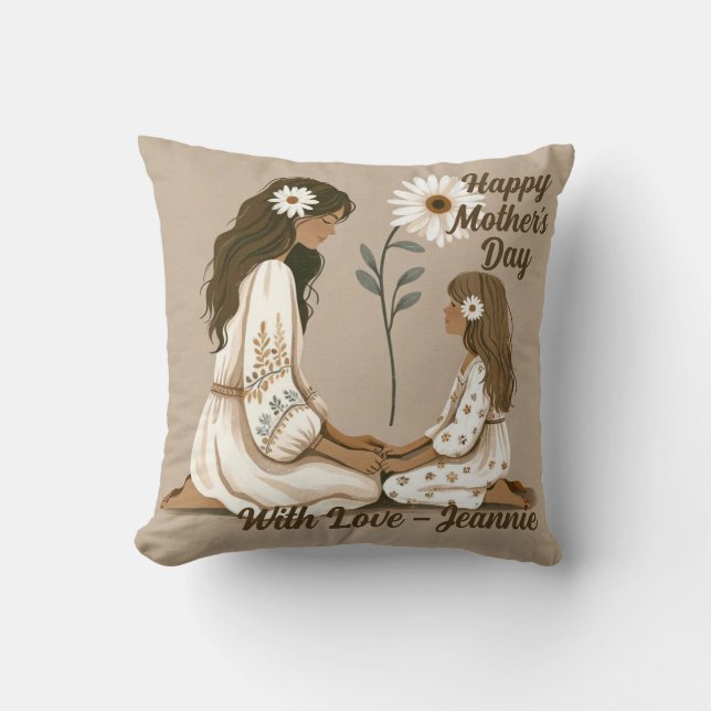 Coussin Fête des mères personnalisable. Fête des mères de  (Recto)