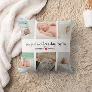 Coussin Fête des mères personnalisées avec 6 photos