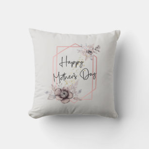Coussin Fête des mères Personnaliser Photo Floral Gris Ros
