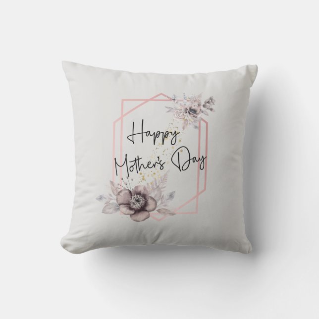 Coussin Fête des mères Personnaliser Photo Grey rose Flora (Recto)