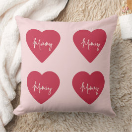 Coussin Fête des Mères - Soft Rose & Red Heart